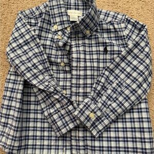 Ralph Lauren Kids Blue and White Plaid Shirt